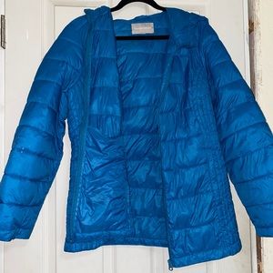 Blue puffy jacket